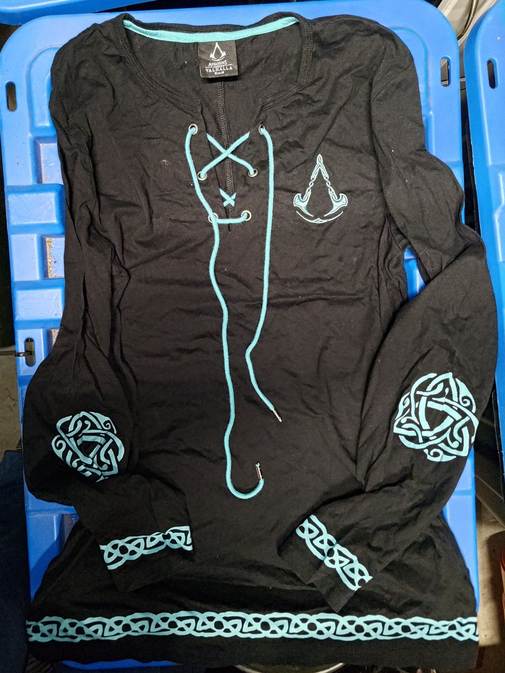 Assassin's Creed Black Viking Lace-Up Long Sleeve Shirt